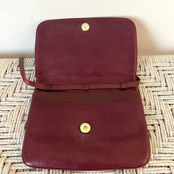 CARTIER Burgundy and Gold Flap Crossbody Bag - Picture 7 of 15
